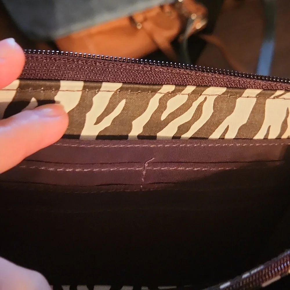 Vera Bradley Brown Suede Quilted Wallet - Picture 5 of 6